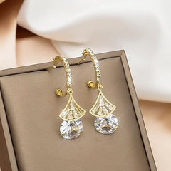 Scalloped Crystal Earrings