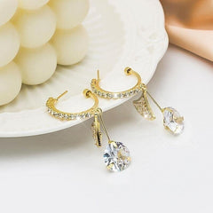 Scalloped Crystal Earrings