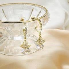 Scalloped Crystal Earrings