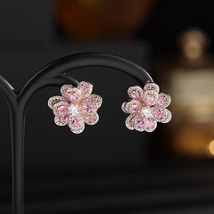 (Spring Limited Edition) Colorful Zircon Flower Earrings