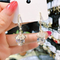 Scalloped Crystal Earrings