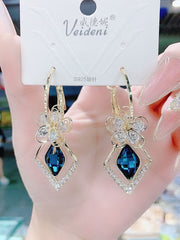 (🌸New Spring) Blue Crystal Petal Earrings