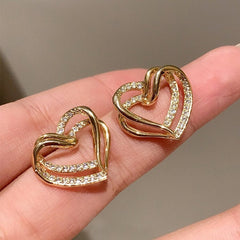 Double hollow love earrings